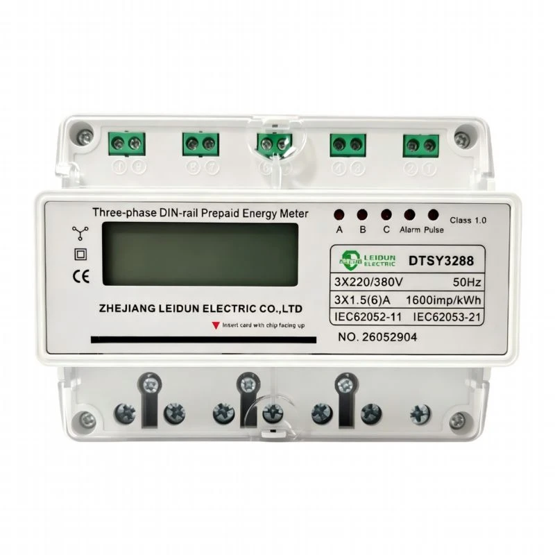Medidor de energía prepago electrónico trifásico de cuatro hilos